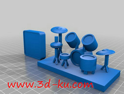 3D打印模型蓝色架子鼓的图片