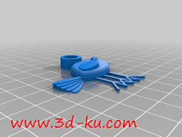 3D打印模型三只脚的小鸟吊坠的图片