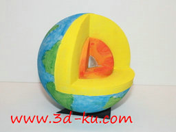 3D打印模型地球剖面图的图片