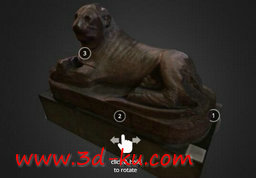 3D打印模型阿蒙霍特普三世的红色花岗岩狮子的图片