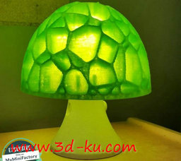 3D打印模型蘑菇LED台灯的图片