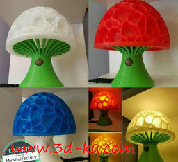 3D打印模型蘑菇LED台灯的图片