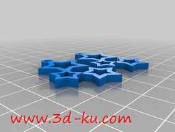 3D打印模型三颗相连的星星组成的的图片