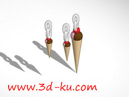 3D打印模型冰淇淋耳坠的图片