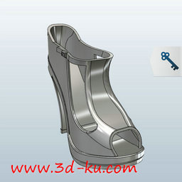 3D打印模型女式鱼嘴高跟鞋的图片