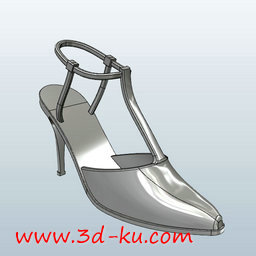 3D打印模型女式尖头单跟鞋的图片