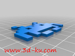 3D打印模型太空入侵者的吊坠的图片