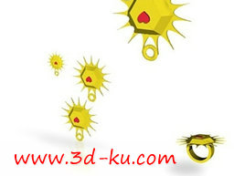 3D打印模型太阳心首饰的图片