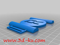 3D打印模型带有字母R的皮带扣的图片