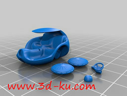 3D打印模型只有两个座位的小汽车的图片