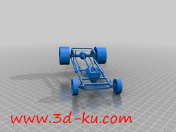 3D打印模型带车轮底盘的玩具车的图片