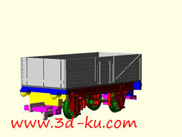 3D打印模型老式的轨道货运车的图片