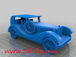 3D打印模型有六个车轮的老爷车的图片