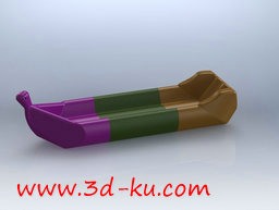 3D打印模型三色玩具船的图片