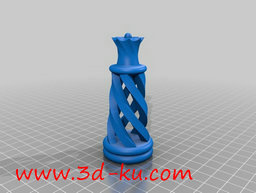 3D打印模型螺旋主题国际象棋的图片
