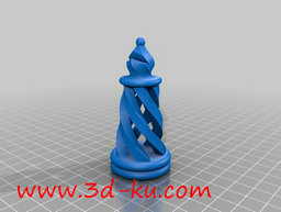 3D打印模型螺旋主题国际象棋的图片