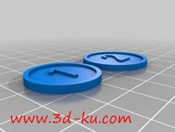 3D打印模型1、2游戏币的图片
