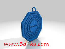 3D打印模型一款简单的带有八卦的吊坠的图片