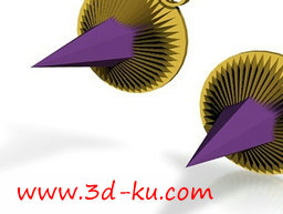 3D打印模型时尚的紫穗耳环的图片