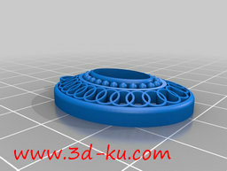 3D打印模型旧式的椭圆形，上面镶的图片