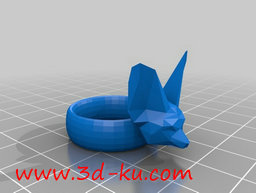 3D打印模型狐狸头戒指的图片