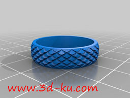 3D打印模型蛇皮花纹戒指的图片
