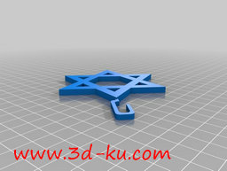 3D打印模型六星装饰吊坠的图片