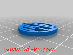 3D打印模型一枚字母交织在一起的吊坠的图片