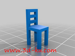 3D打印模型有靠背的小椅子的图片