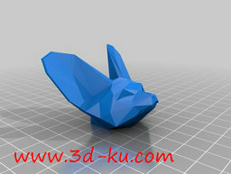 3D打印模型狐狸头抽屉手柄的图片