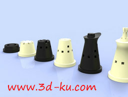 3D打印模型西洋棋子组合的图片