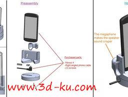 3D打印模型谷歌 Nexus 4手机充电站的图片