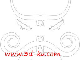 3D打印模型这里有各种款式的胡子的图片