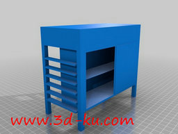 3D打印模型厨房用具，在没有冰箱的图片