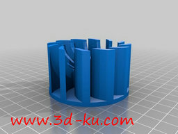 3D打印模型通过摇动手柄带动鼓风机的图片