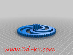 3D打印模型通过摇动手柄带动鼓风机的图片