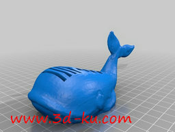 3D打印模型鲸鱼的背上帮你驮住USB和SD卡的图片