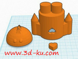 3D打印模型可移动头，移动心的机器人的图片