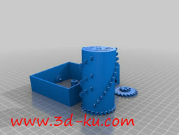 3D打印模型可定制的齿轮音乐盒的图片