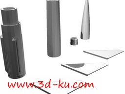 3D打印模型组装成火箭的各个零部的图片
