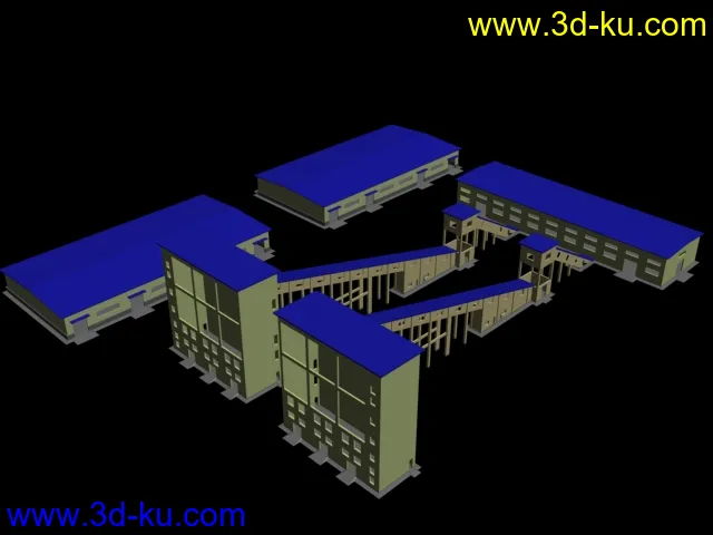 新疆天业集团建筑No.6--化工城乙炔发生（半成品）模型的图片1
