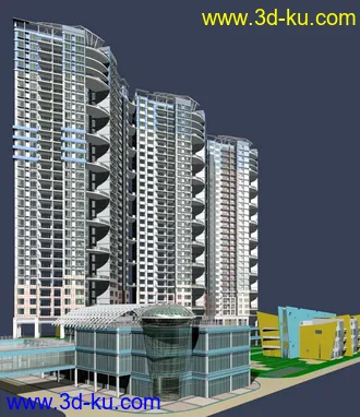 3D打印模型商住楼的图片