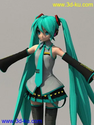 3D打印模型初音 3W多边形 无骨骼的图片