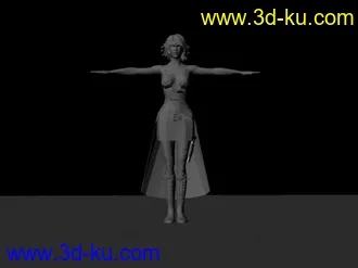 3D打印模型拿枪的女人的图片