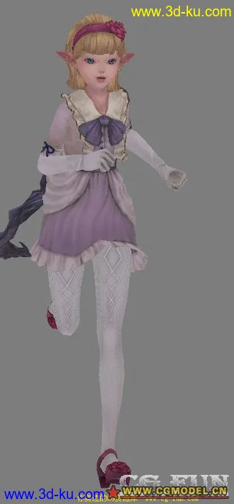 3D打印模型发个可爱的小女孩~带动作~和骨骼~的图片