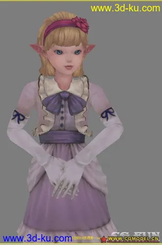 3D打印模型发个可爱的小女孩~带动作~和骨骼~的图片