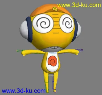 3D打印模型卡通眼睛男库鲁鲁带骨骼的图片