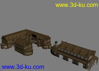 3D打印模型遊戲公司時做的客棧的图片