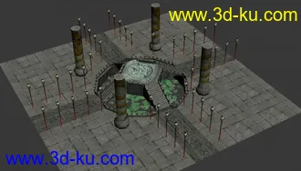 春秋争霸古代祭坛模型小桥流水的图片