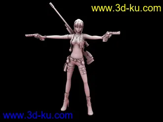 3D打印模型含泪发送女警官（再次修改）我给大家减少成3个包了的图片